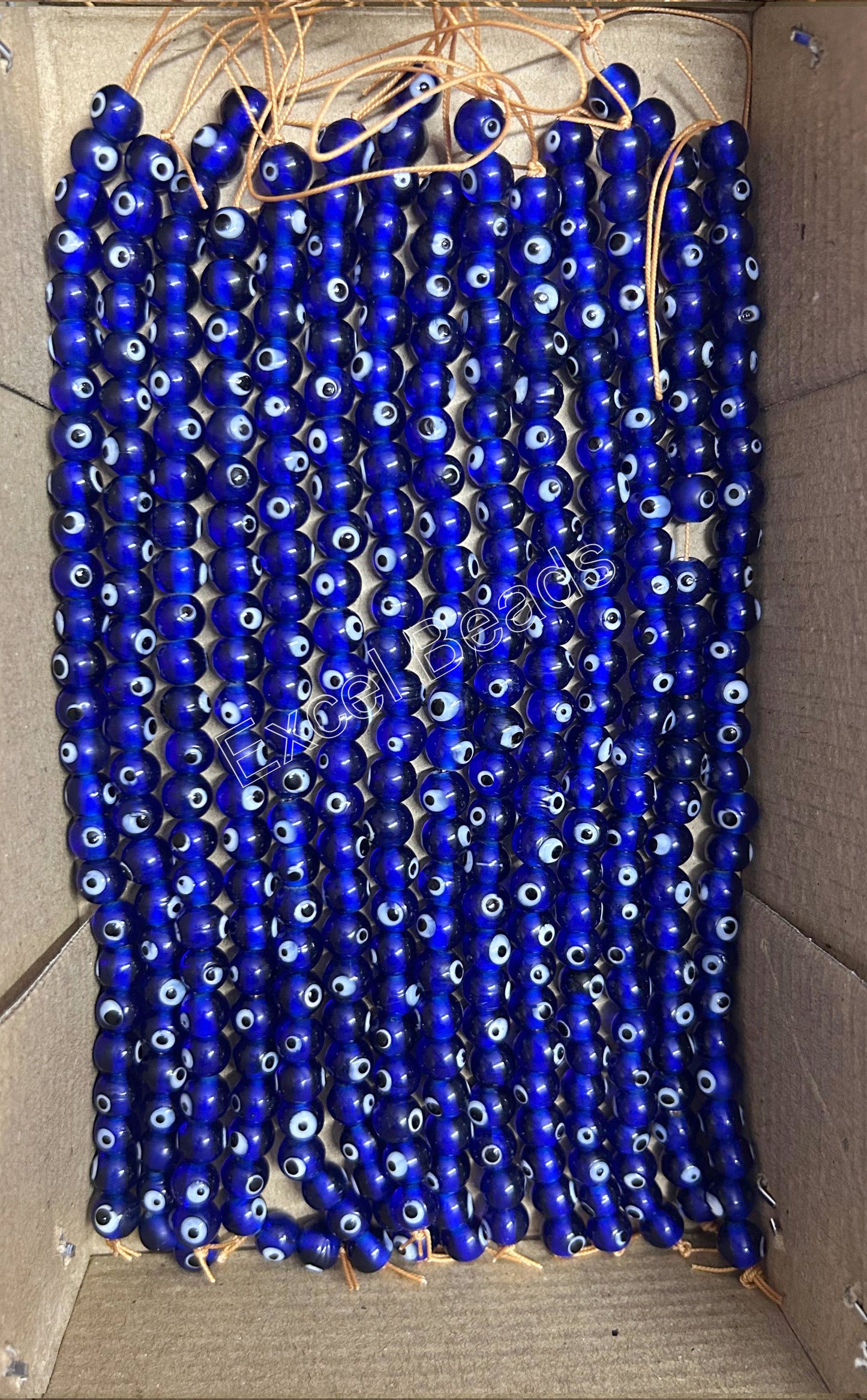 10 Strands 8mm Round Eye Beads (250+ Beads) - STR-0530