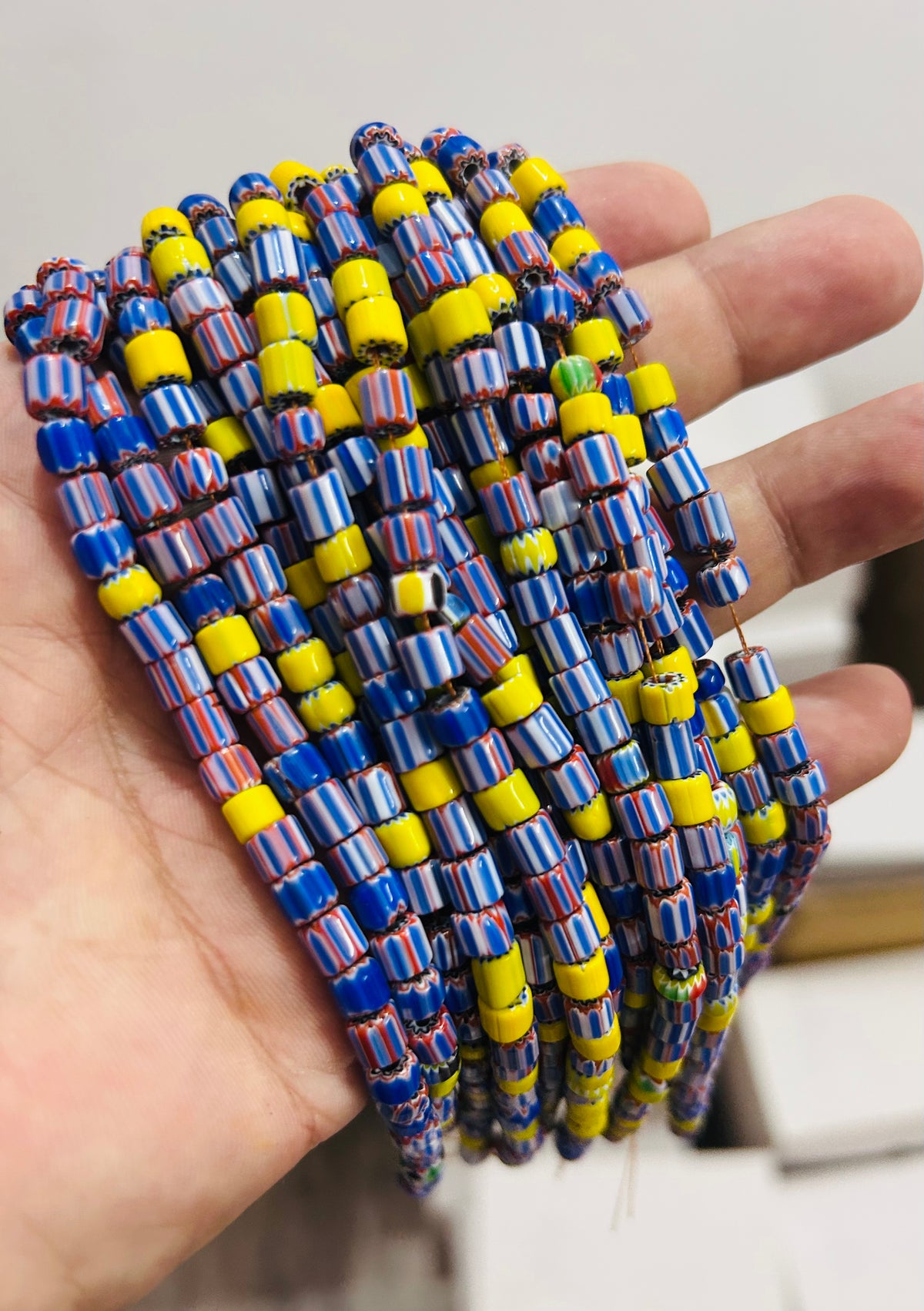 40 Strands 4~6mm Multi Color Chevron Beads - STR-0531