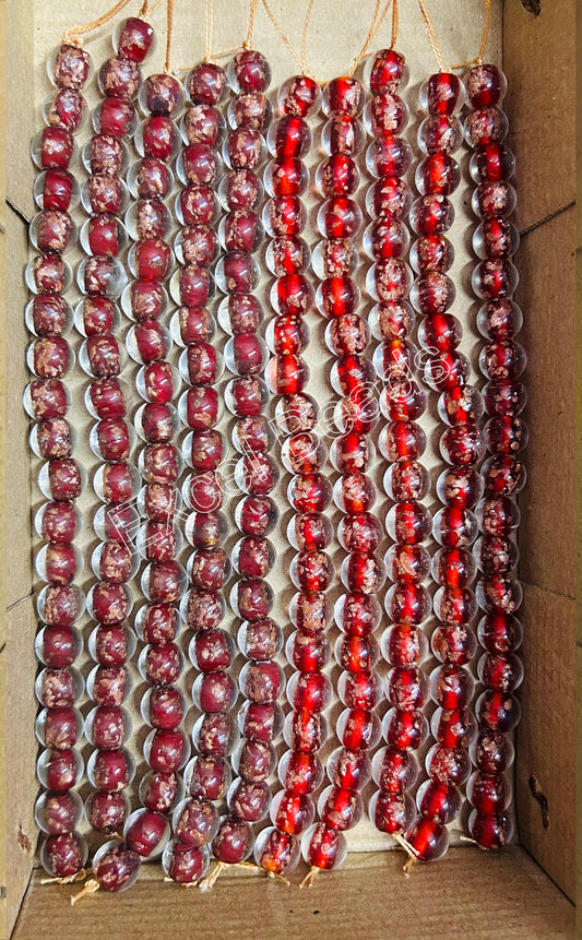 10 Strands 10mm Round Inside Golden Sparkle Beads (200 Beads) - STR-0534