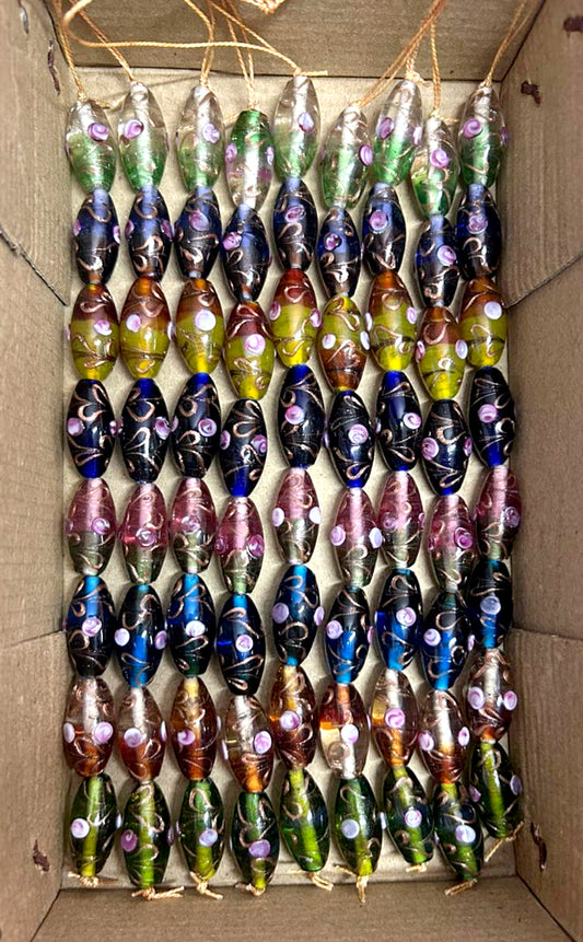 5 Strands Large Dual Color Oval Beads - STR-0620