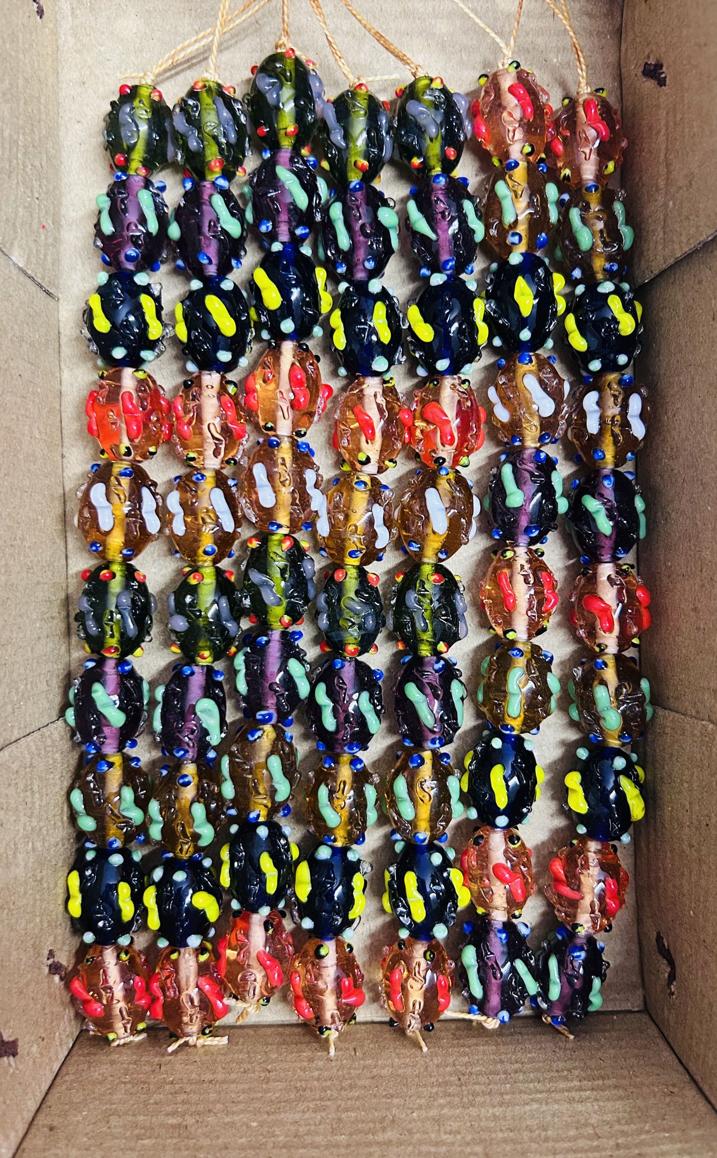 5 Strands Fancy Glass Beads (50 Beads) - STR-0622