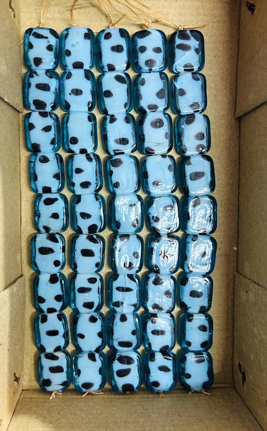 5 Strands Tiger Designed Blue Beads - STR-0632