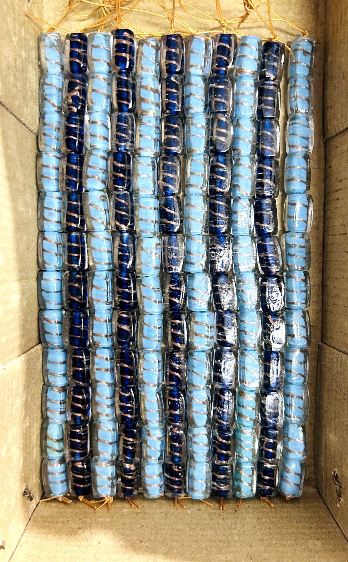 10 Strands 10x15mm Rectangle Glass Beads  - STR-0651