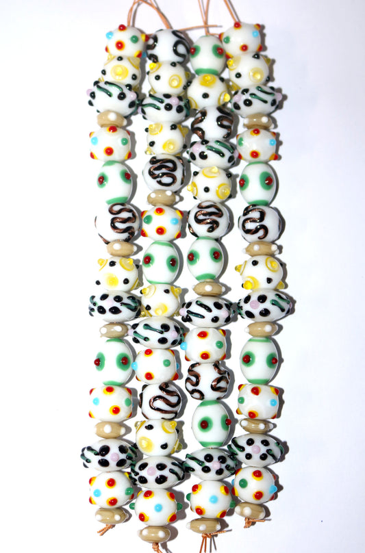 4 Strands Special Designed Lamp Work Beads