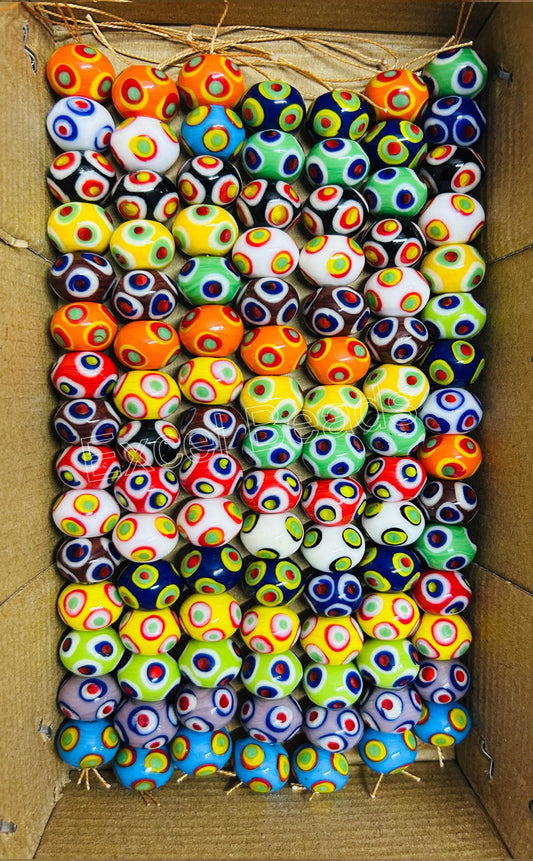 5 Strands Colorful Dotted Rondel Beads 18mm - STR-0818