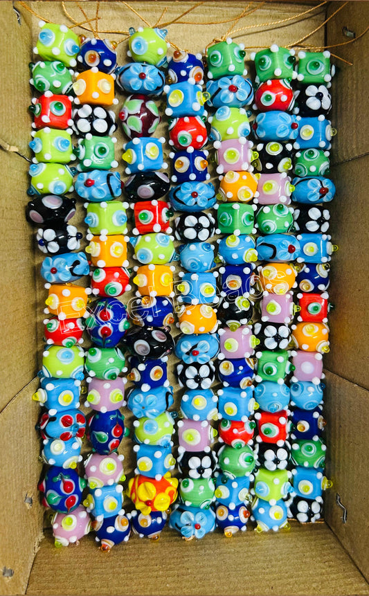 5 Strands Multi Shape Eye & Flower Beads - STR-0821