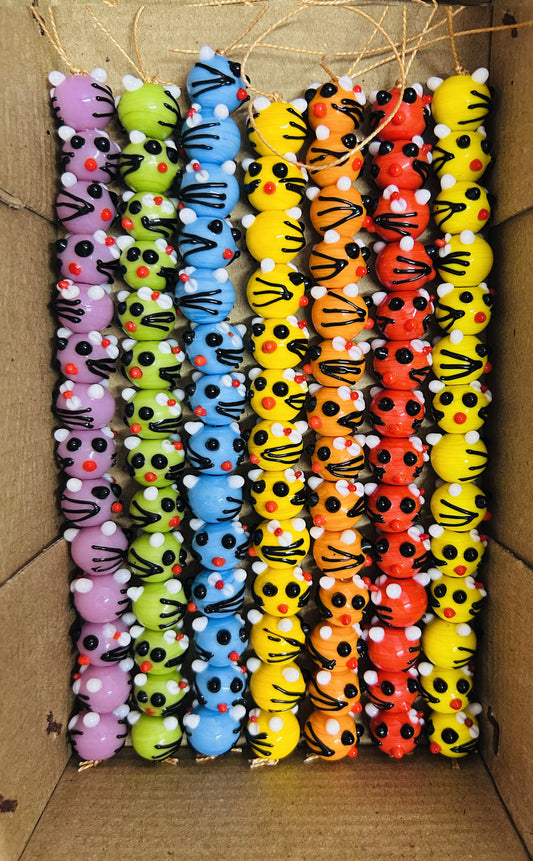 10 Strands 15mm Cat Face Beads Mix Color - STR-0854