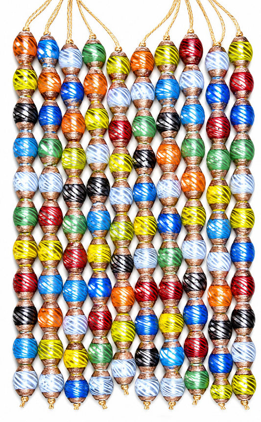 10 Strands Mix Color Glass Beads 14x18mm Oval - STR-0856