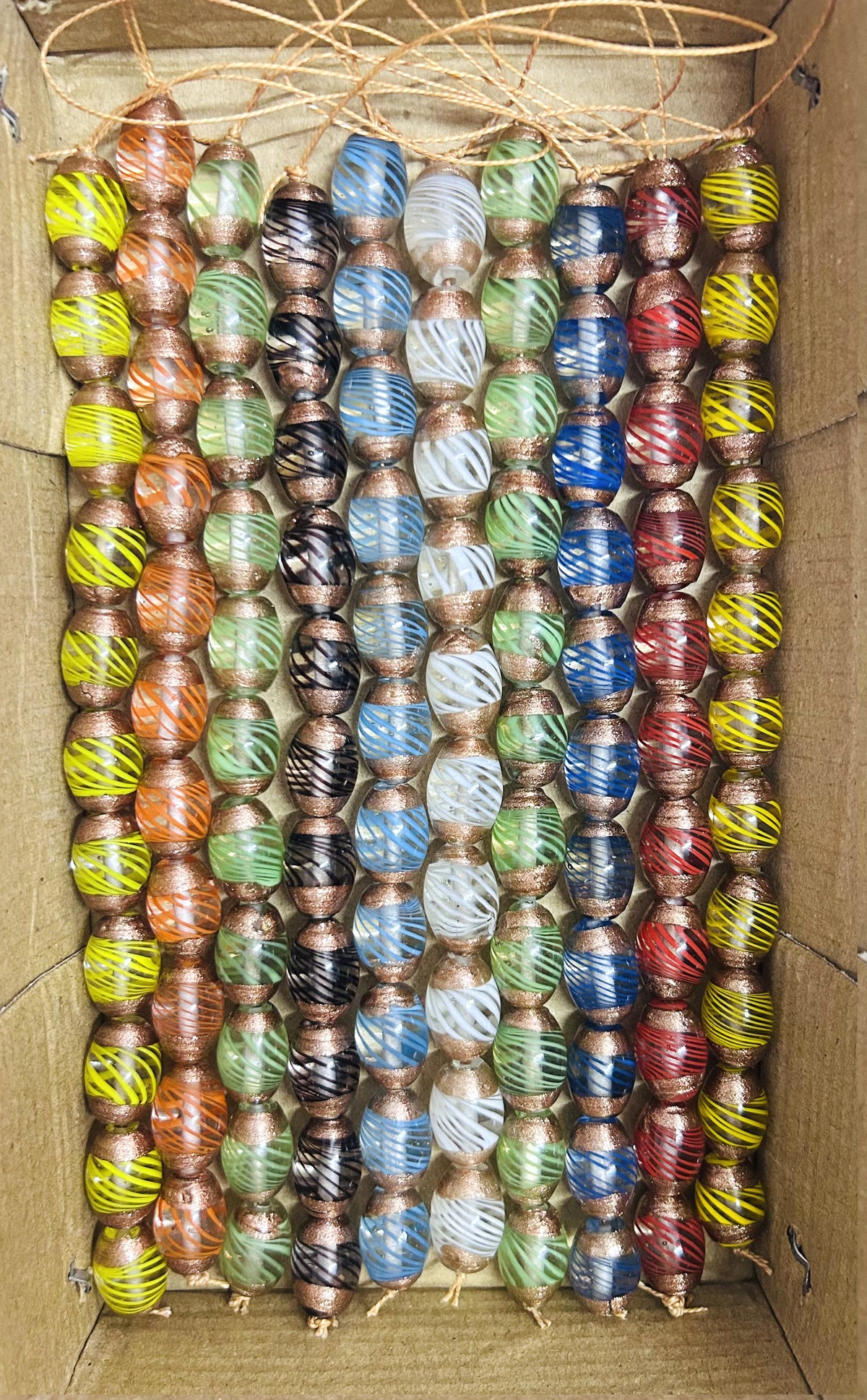 10 Strands Multi Color Glass Beads 14x18mm Oval - STR-0857