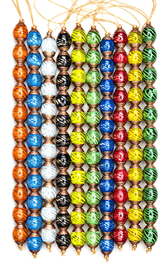 10 Strands Multi Color Glass Beads 14x18mm Oval - STR-0857