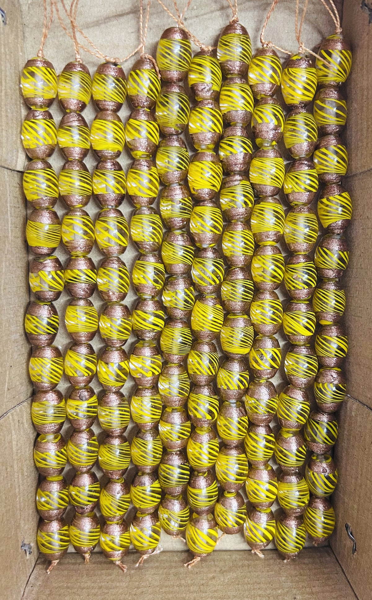 5 Strands Glass Beads 14x18mm Oval Turmeric - STR-0864