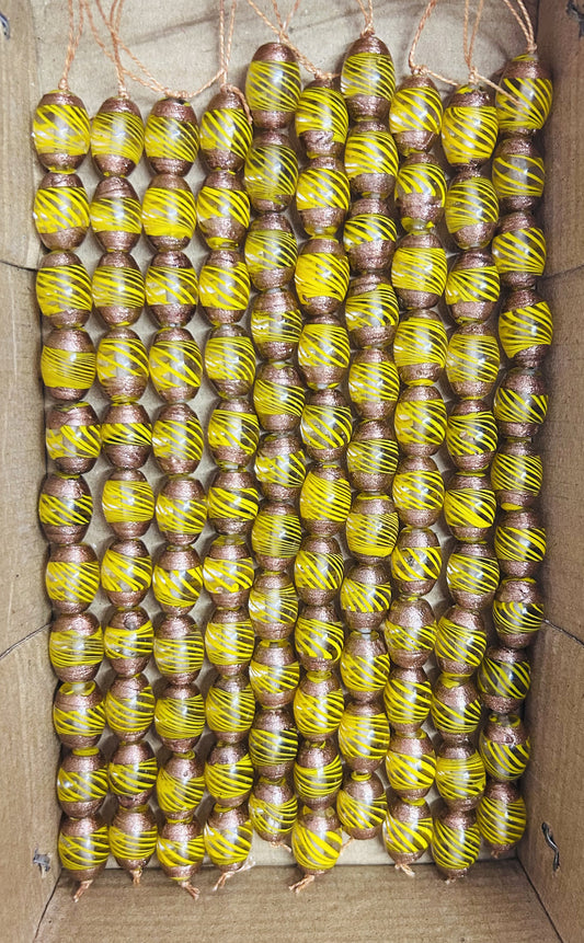 5 Strands Glass Beads 14x18mm Oval Turmeric - STR-0864