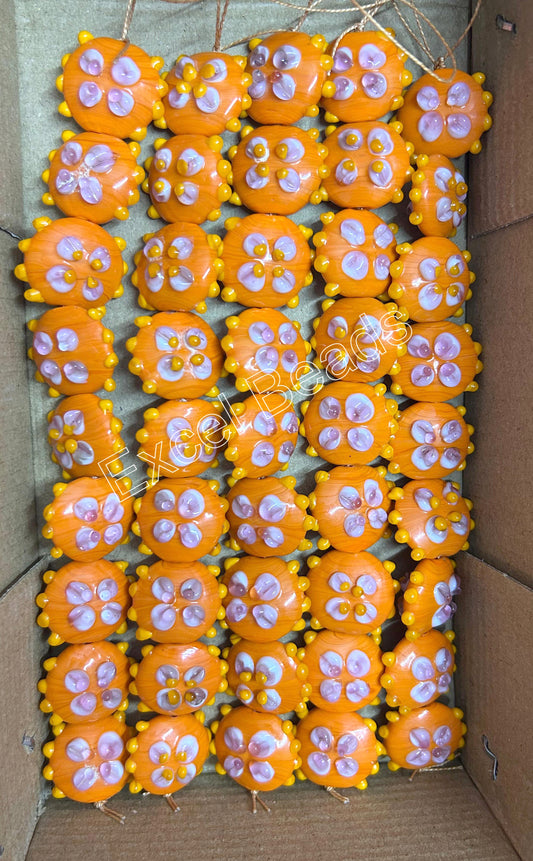 5 Strands 20mm Coin Shaped Glass Beads STR-0925