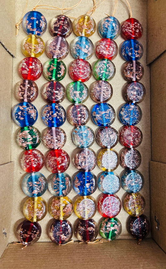 5 Strands 20mm Coin Shaped Glass Beads STR-0926