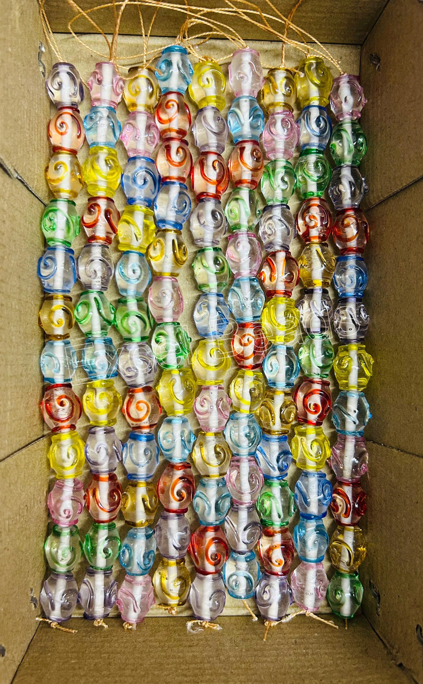 5 Strands 18mm Barrel Shape Clear Glass Beads - STR-0931