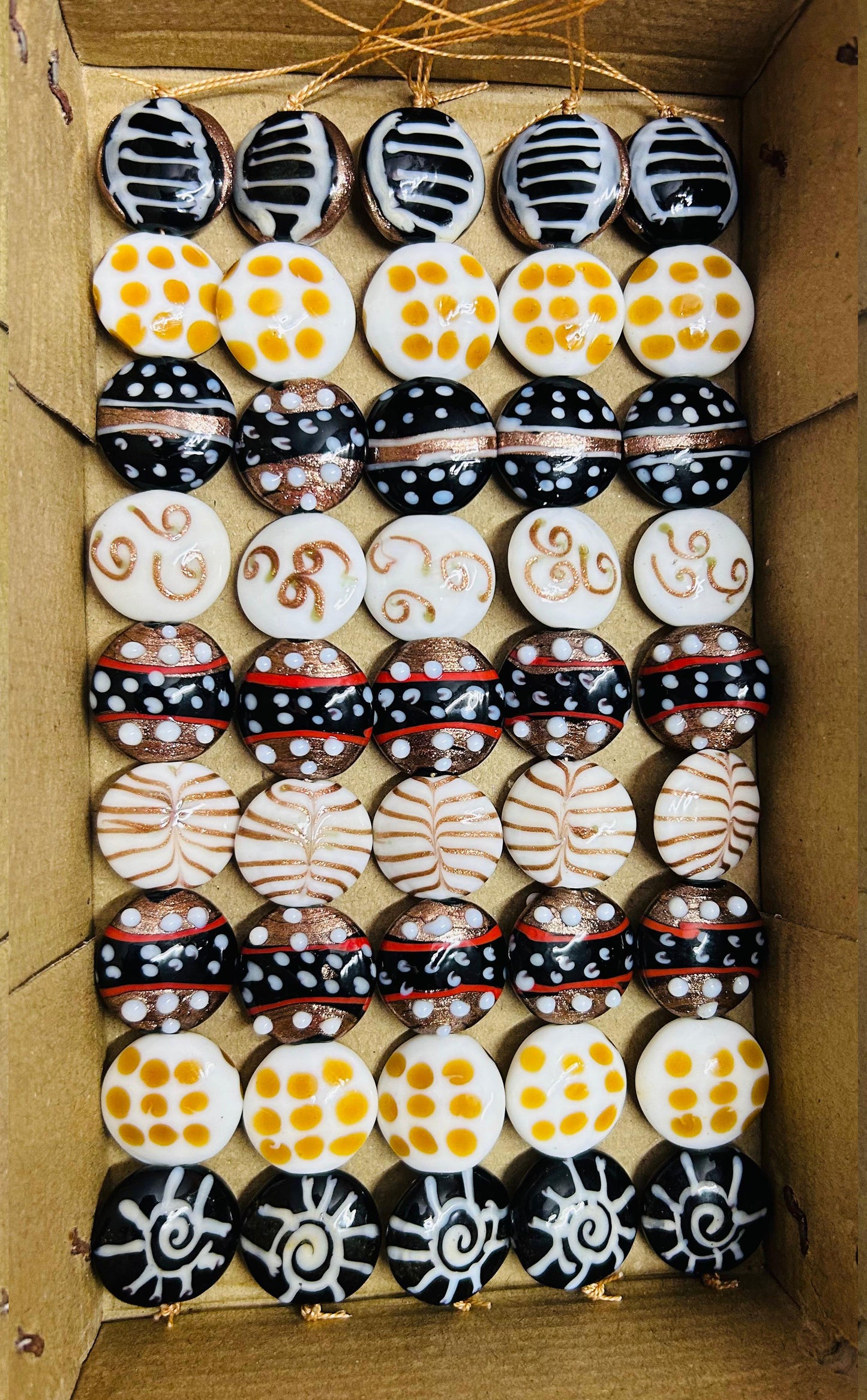 5 Strands Large Disc Beads - STR-0941