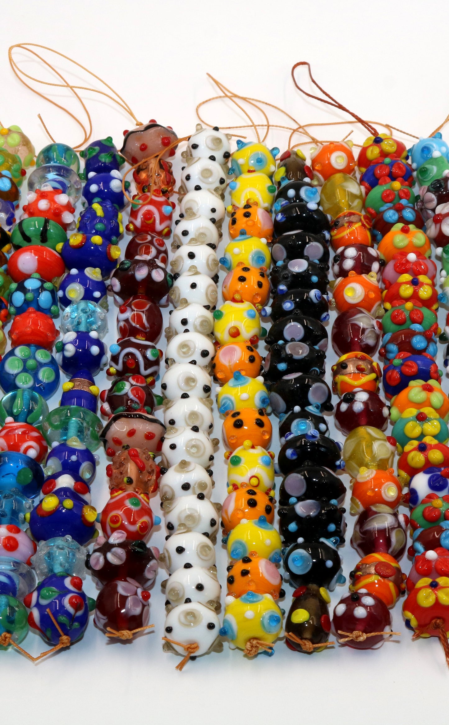 10 Strands Multi Style Fancy Glass Beads Mixed Color STR-MIX-06
